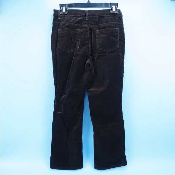 DG2 Diane Gilman Womens Brown Velvet Stretch Mid Rise Pants Size 10P 28 X 27 - Picture 2 of 4